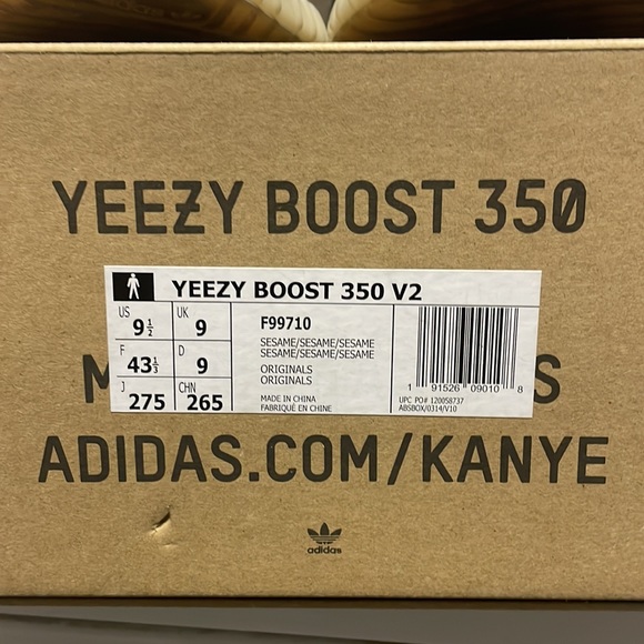 YEEZY 350 Sesame Sz9.5 - Picture 2 of 5
